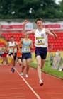 James Taylor (Mersey) winning the 1500 metres Junior Boys.